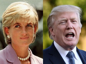 Princess Diana in 1997; Trump in 2017