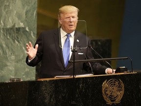 United States President Donald Trump speaks during the United Nations General Assembly at U.N. headquarters, Tuesday, Sept. 19, 2017. (AP Photo/Seth Wenig)