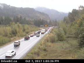 Highway 5 at Othello Road, about 11 km east of Hope, looking north.