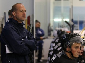 Kay Whitmore coaches Team Black during the NHL Research Development and Orientation Camp held at the Mastercard Centre August 17, 2011 in Etobicoke, Ontario, Canada.