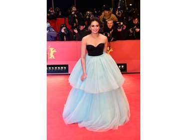 Indian actress Huma Qureshi arrives for the screening of the film 'Viceroys House' in competition at the 67th Berlinale film festival in Berlin on February 12, 2017.