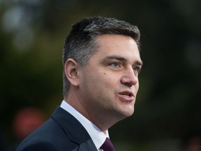 Todd Stone announces he'll seek the leadership of the B.C. Liberal party, in Surrey on Oct. 10.