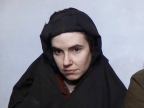 Screen capture from YouTube of Taliban video showing hostage Caitlan Coleman