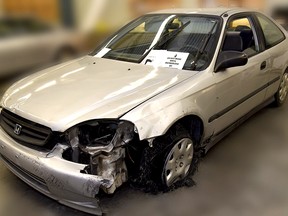 The Vancouver Police are handing out free steering wheel locks to drivers whose vehicles are not equipped with a car alarm or anti-tech technology. To mark the project's launch, police have also announced the 10 most stolen vehicles in Vancouver last year — which include Honda Civics like this one, which was stolen and used in a shooting.