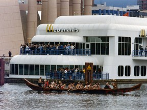 The McBarge on Expo 86 opening day.