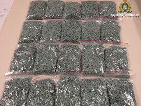 One hundred and thirty-two kilograms of cocaine and 40,000 fentanyl pills were seized in a joint effort by the Waterfront Joint Forces Operation
unit of the RCMP’s Federal Serious and Organized Crime section, the US Department of Homeland Security and the Canada Border Services Agency.