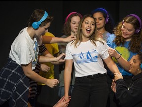 Templeton Secondary grade 12 student Alison Moreau, centre, plays Scarlett in Girls Like That.