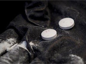 2016 Fentanyl Conference

A hand holds demonstration pills laced with pink powder representing fentanyl to illustrate inconsistent mixing during a fentanyl processing demonstration at the Calgary Police Service headquarters in Calgary, Alta., on Monday, Oct. 17, 2016. Calgary police were hosting the 2016 Fentanyl Conference, titled 'An Alberta Perspective: What we Know Now.' Lyle Aspinall/Postmedia Network ORG XMIT: POS1610171141443242

Full Full contract in place
Lyle Aspinall Lyle Aspinall, Lyle Aspinall/Postmedia Network