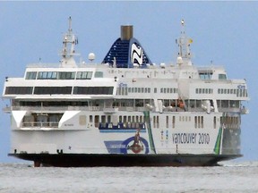The second of BC Ferries three Super-C class vessel, the Coastal Inspiration, makes it's way through the Juan de Fuca Strait on the way to Naniamo  in Victoria, BC on Tuesday, March 25, 2008.