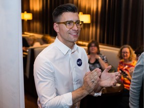 NPA City Council candidate Hector Bremner is pictured at his election night party in Vancouver on Saturday.