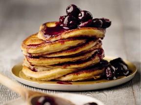 Chef Rod Butters adds vanilla yogurt to his pancake batter for lightness and tang. Substitute any flavour you wish.