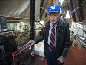 Dean Hadley was the radio operator on the St. Roch when it was the first ship to transit the Northwest Passage from west to east in 1940-42. Hadley visited his old ship at the Vancouver Maritime Museum in Vancouver late last month.