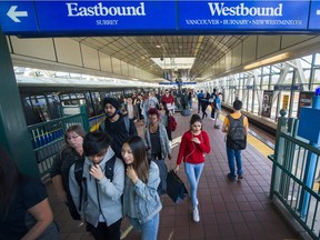 VANCOUVER, BC - OCTOBER 4, 2017 - Passengers at Surrey Central Skytrain station in Surrey, B.C., October 4, 2017.    (Arlen Redekop / PNG staff photo) (story by reporter) [PNG Merlin Archive]
Arlen Redekop, PNG