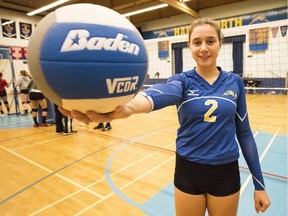Handsworth secondary school’s Kayla Oxland (above) is the fourth sister to play high school volleyball, following Sarah, Rebecca and Emily.