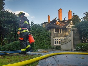Police and fire investigators suspect arson in a blaze early Sunday morning that did serious damage to a Shaughnessy heritage home.