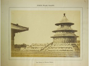 A photo of the Temple of Heaven in Peking is among 135 images in four volumes of the 1870s' magazine The Far East that recently turned up in the garbage at Burnaby.