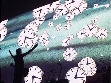 Pink Floyd co-founder Roger Waters performs on his Us + THEM tour at Rogers Arena, Vancouver, October 28 2017.