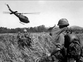 U.S. soldiers — none of whom are John Garofalo — are evacuated by helicopter from a Vietcong position in December, 1965, during the Vietnam War. Garofalo, who was touted by Fox News as a Vietnam veteran, a member of the first U.S. Navy SEAL team and a much-decorated war hero, duped the network with his claims.