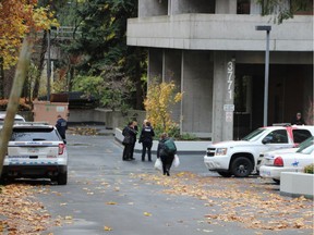 A child died in a fall on Saturday, Nov. 4, 2017, from a balcony or window of a highrise apartment buildings near the Lougheed Mall in Burnaby.