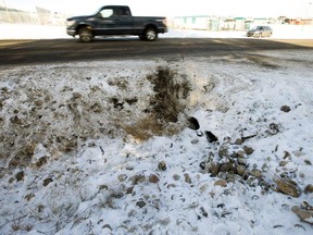 The scene of a two vehicle crash along Township Road 510 near 5 Street, in Nisku Monday Nov. 6, 2017. Five people who were found naked after the crash were being treated for injuries in hospital.