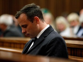 This file photo taken on July 6, 2016 shows Paralympian athlete Oscar Pistorius, looking on during the hearing in his murder trail at the High Court in Pretoria.