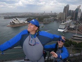 Lisa Kurenoff, who said she'd easily beat Gord to the top of the Sydney Harbour Bridge, didn't, but she did get to see the iconic Opera House and all the other wonder sights in the Australian city after completing the 1,332-step challenge to the top of the 440-foot high steel structure.