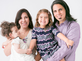 Dwayne and Angela Cunningham with daughters Lumina and Hazel. Canuck Place has provided tremendous care and compassion in the face of Lumina’s complex medical needs. Credit: Canuck Place