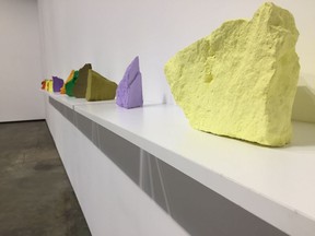 Paint Rocks by Jeremy Hof in Paint Rocks Paper Works at Monte Clark Gallery to Nov. 18. Photo: Kevin Griffin [