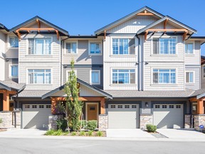 Maple Heights is a master-planned community near Kanaka Creek Regional Park in Maple Ridge. The three-bedroom townhomes, with side-by-side and tandem garages, drew buyers attracted to the natural surroundings.