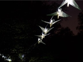 Luminous Birds by Kathy Hinde is in Alexandra Park from Saturday, Dec. 2 to Friday, Jan. 5, 2018 for Lumière Vancouver. Photo: Kathy Hinde.
