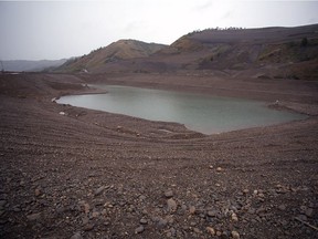 North bank sediment pond at Site C dam construction, taken August 2017.