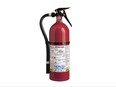 This photo from the U.S. Consumer Product Safety Commission website shows a Kidde plastic handle fire extinguisher. More than 40 million fire extinguishers in the U.S. and Canada are being recalled by Kidde because they might not work. The recall covers 134 models of push-button and plastic-handle extinguishers in the U.S. and Canada made from 1973 through Aug. 15, 2017. It includes models that were previously recalled in March 2009 and February 2015, the commission said Thursday, Nov. 2, 2017. (Courtesy of U.S. Consumer Product Safety Commission via AP)