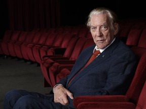 This Oct. 13, 2017 photo shows actor Donald Sutherland at the Academy of Motion Picture Arts and Sciences in Beverly Hills, Calif. Sutherland will receive an honorary Oscar at the Governors Awards on Nov. 11 in Los Angeles. (Photo by Chris Pizzello/Invision/AP)