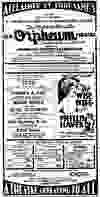 The opening day ad in the Vancouver Province for Vancouver’s Orpheum Theatre on Nov. 8, 1927.