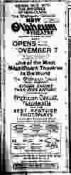 An ad in the Vancouver Province for Vancouver’s Orpheum Theatre on Nov. 1, 1927.