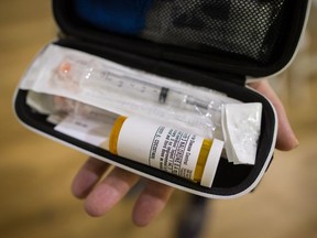 Naloxone reverses life-threatening respiratory depression due to an overdose from opioids, such as heroin, methadone, fentanyl and morphine. When administered along with rescue breaths, naloxone can restore breathing within a few minutes.