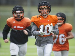 Sammy Sidhu claps for his teammates during a recent New Westminster Hyacks' football practice. The Hyacks and Sidhu will be tough to stop in the Subway Bowl playoffs this weekend.