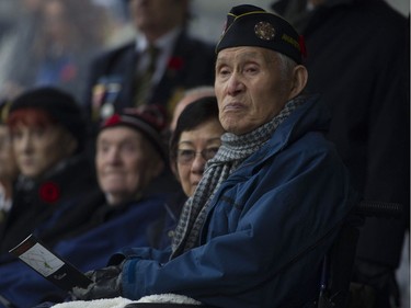 Remembrance Day ceremony at the Victory Square Cenotaph in Vancouver, B.C. Saturday, November 11, 2017.