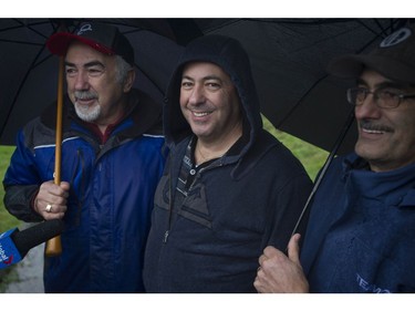 Annette Poitras' husband, Marcel Poitras (middle) with his brothers Gerry (left) and Andre.