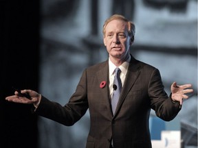 Microsoft president Brad Smith delivers a keynote to the Business Council of B.C. business summit about the potential for developing a "virtual reality" technology cluster in Vancouver.
