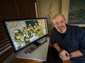 Mark Truelove in front of the computer screen at his home in Hope, where he works his magic to bring the First World War to life by digitally colourizing old black-and-white photos.