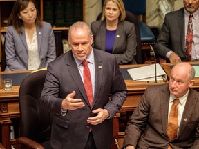 Premier John Horgan in the legislature.