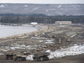 The Site C Dam location is seen along the Peace River in Fort St. John, B.C., in April 2017.