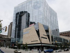 The Anvil Centre building in New Westminster at Columbia and Eighth streets.