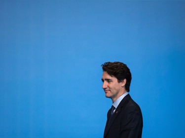 Prime Minister Justin Trudeau walks to the podium to address delegates during the 2017 United Nations Peacekeeping Defence Ministerial conference in Vancouver, B.C., on Wednesday November 15, 2017.