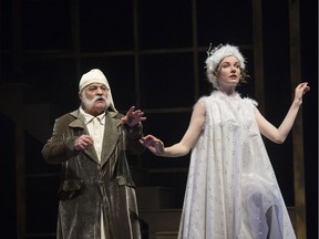From left: Russell Roberts and Emily Jane King are pictured in A Christmas Carol.
