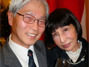 Here with wife, Yukiko, Masa Shiroki recalled Emperor Akihito tasting products from his Artisan Sakemaker at Granville Island company.
