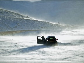 This isn't the vehicle in question in our story (we don't have one) but the message is clear: Don't get stuck out in the wild during wintertime.