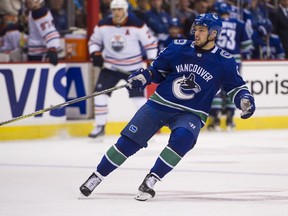 Alexander Burmistrov of the Vancouver Canucks is facing roster reality with his NHL team.