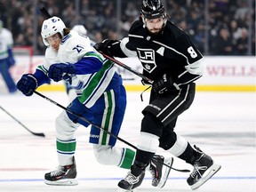 Kings defenceman Drew Doughty can be hard on opposing forwards.